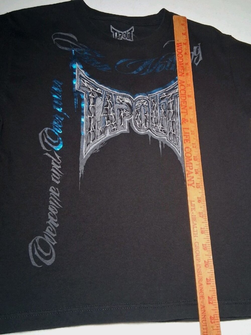 Vintage Y2K Tapout T Shirt Youth L 14/16 Overcome And Over Power Graphic MMA - Picture 4 of 8